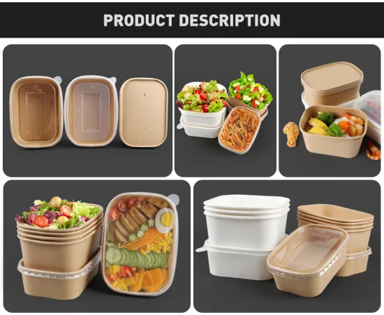 Fabricación de cajas de papel para alimentos Kraft para llevar biodegradables para envasado de alimentos calientes