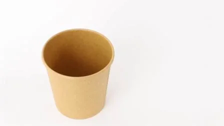 Cubos de sopa para llevar Papel Kraft Envase de comida caliente Copas de helado frío