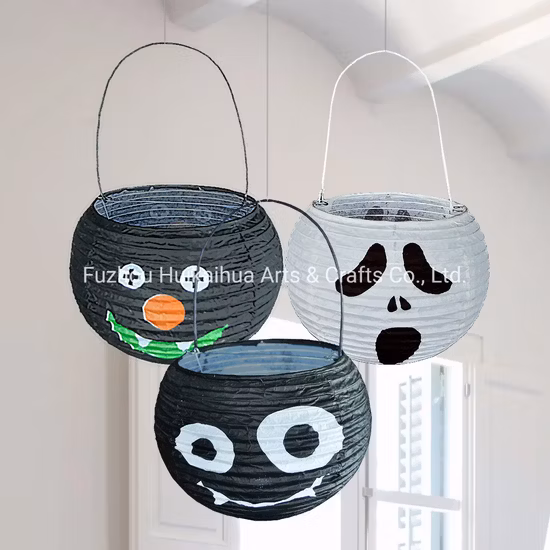 Cubo de dulces de papel de Halloween para divertirse con dulces o trucos