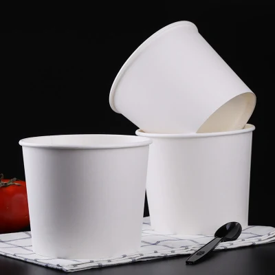 Cubo de papel desechable Bote de basura de papel Cubo de palomitas de maíz Cubo de pollo frito Cubo de dulces de Halloween Vaso de papel Puede personalizar e imprimir el logotipo Ecológico