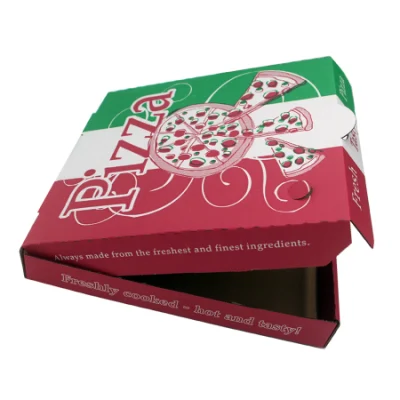 Caja de embalaje de papel de caja de pizza corrugada de ventana transparente reciclada de categoría alimenticia personalizada